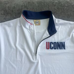 19NINE UCONN HUSKIES Warm Up Shirt LARGE Quarter Zip Jacket Men’s NCAA Size Xxl